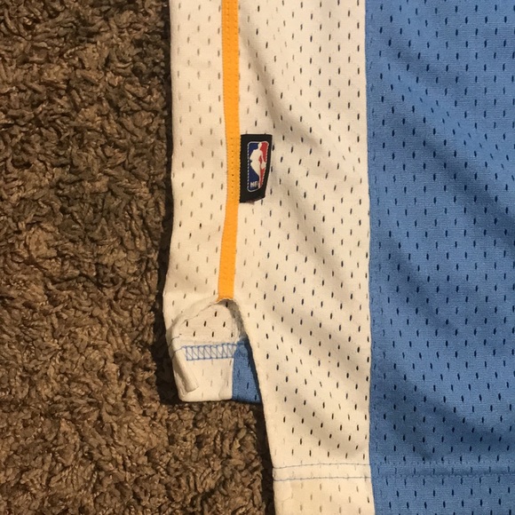 🥳XL-Carmelo Anthony🏀NBA AUTHENTIC DENVER NUGGETS🔥ROOKIE JERSEY blue/yellow💐 - Picture 7 of 10